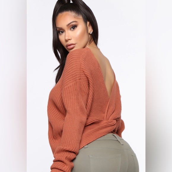 Falls Favorite Girl Sweater II - Rust - Picture 5 of 6